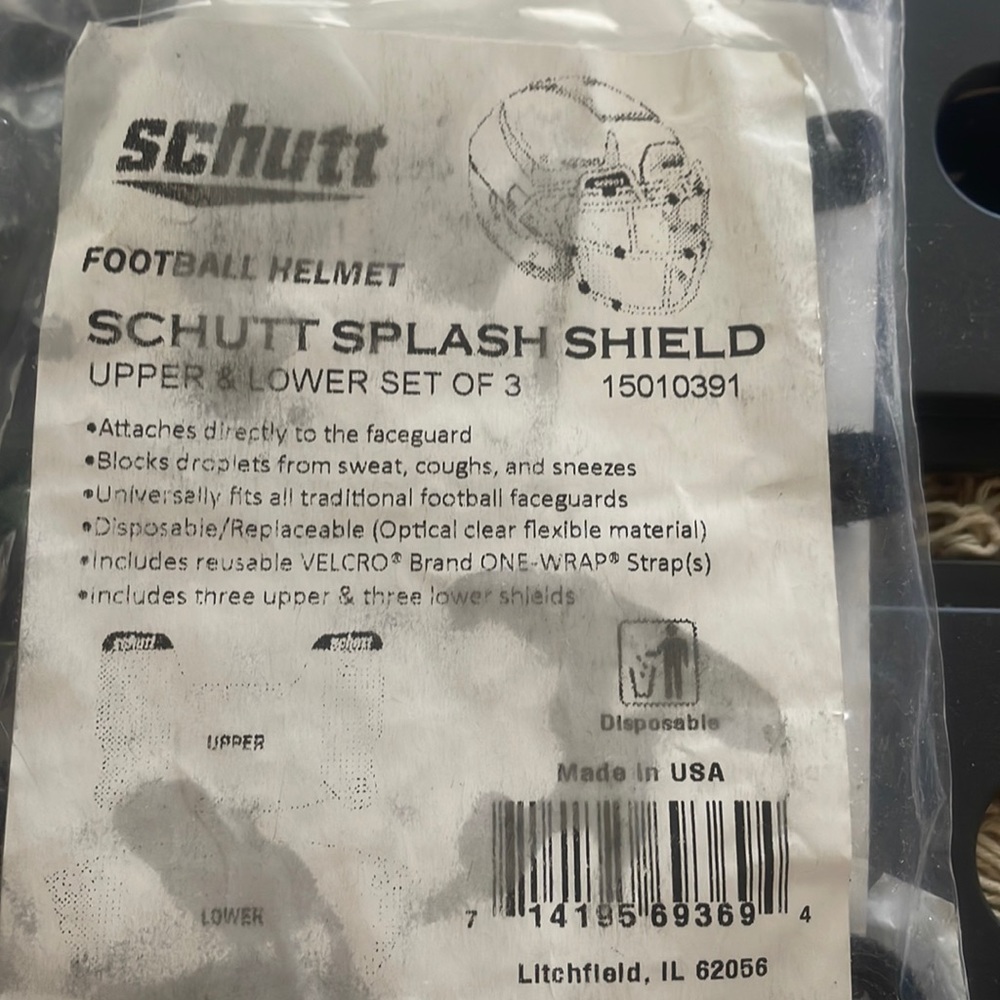 Schutt Upper and Lower Helmet Splash Shield